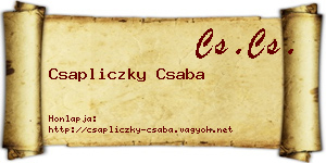 Csapliczky Csaba névjegykártya