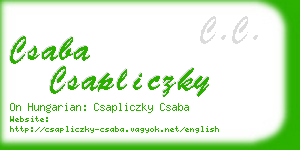 csaba csapliczky business card